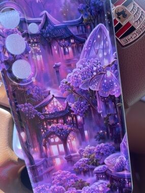 Purple Fantasy Pagoda Art Print Phone Case Samsung Galaxy A54 5G-